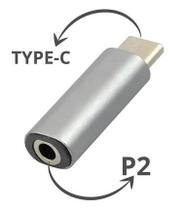 Adaptador TipoC para P2 Conversor Fone de Ouvido