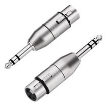 Adaptador tisino XLR fêmea para 1/4 TRS balanceado - pacote com 2 Adaptador tisino XLR fêmea para 1/4 TRS balanceado - pacote com 2