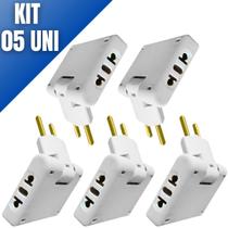 Adaptador Tomada 03 Pinos 10a 20a Flexivel Bivolt Reforçado Benjamin Kit 05un