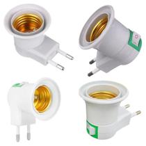 Adaptador Tomada Bocal Soquete E27 C/ Interruptor P/ Lâmpada