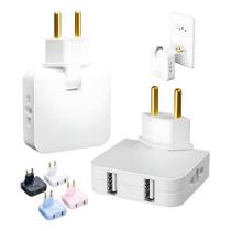 Adaptador Tomada Rotativa Dobrável Usb Benjamin Plug Bivolt Adaptador Tomada Rotativa Dobrável Usb Benjamin Plug Bivolt