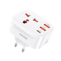 Adaptador tomada universal carregador 2 usb a 1 usb-c 12w