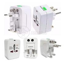 Adaptador Tomada Universal Padrão 150 Países Uk Europa EUA Asia Viagem Bivolt 110/220 Bivolt AIO - S