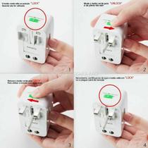 Adaptador Tomada Universal Padrão 150 Países Uk Europa EUA Asia Viagem Bivolt 110/220 Bivolt AIO