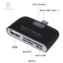 Adaptador Type-C Card Reader E Usb Smart 4 Em 1 Laptop Pc
