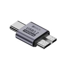 Adaptador Type-C Macho para Micro-B Macho USB 3.2 10Gbps Modelo AD-233 Cor Cinza Adaptador Type-C Macho para Micro-B Macho USB 3.2 10Gbps Modelo AD-233 Cor Cinza
