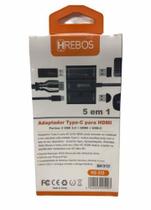 Adaptador type-c para hdmi 5 em 1 hs-313 hrebos