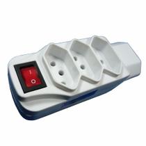 Adaptador Universal - 4 Tomadas - 2 Pinos + Terra - Com interruptor - DNI 7013