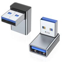 Adaptador USB 3.0 AreMe, ângulo ascendente de 90 graus, pacote com 2 unidades (cinza) Adaptador USB 3.0 AreMe, ângulo ascendente de 90 graus, pacote com 2 unidades (cinza)