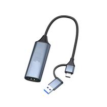Adaptador Usb 3.0 e type-c 2 Em 1 Para Hdmi Video e Audio