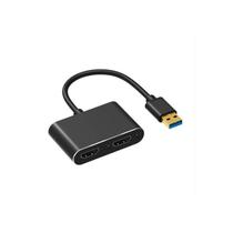 Adaptador USB 3.0 para 2 HDMI - Resolução 2K - Cor Preta