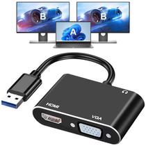 Adaptador USB 3.0 para HDMI e VGA AKWOR - Suporte para 2 Monitores 1080P