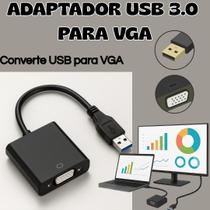 Adaptador USB 3.0 Para VGA Full HD 1080p Cabo Flexível Conector Plug Computador Projetores Monitor