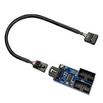 Adaptador Usb 9 Pinos Hub Splitter Usb Divisor 1-2 Saídas