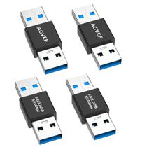 Adaptador USB-A 3.0 macho para USB-A 3.0 macho AGVEE Black, pacote com 4 Adaptador USB-A 3.0 macho para USB-A 3.0 macho AGVEE Black, pacote com 4
