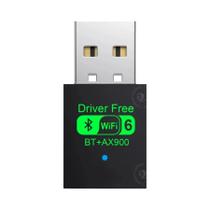 Adaptador USB Bluetooth 5.4 WiFi 6 De Banda Dupla 2.4G 5GHz Para PC Laptop Win 10 11 Sem Necessidade