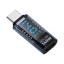 Adaptador USB C 140W Display LED Extensão 40Gbps Tipo C Medidor De Energia Tester USB4 Thunderbolt