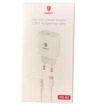 Adaptador USB-C 20W + Cabo USB-C/Lightning PD-02 - Fancy Adaptador USB-C 20W + Cabo USB-C/Lightning PD-02 - Fancy