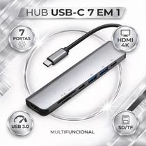 Adaptador USB-C 7 em 1 Premium com USB 3.0 e PD 100W Adaptador USB-C 7 em 1 Premium com USB 3.0 e PD 100W