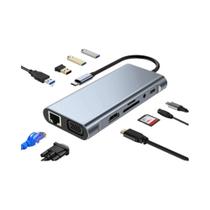 Adaptador USB C HUB 11 Em 1 Para MacBook pro Air M1 iPad Com HDMI 4K, VGA, Tipo C PD, RJ45, Leitor