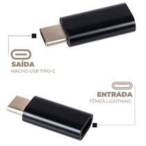 Adaptador USB-C Macho Para Lightning Fêmea - Preto
