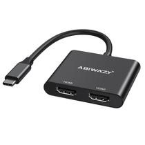 Adaptador USB C para HDMI duplo 4K @60Hz para Dell XPS 13/15, HP Adaptador USB C para HDMI duplo 4K @60Hz para Dell XPS 13/15, HP