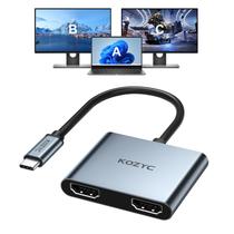 Adaptador USB C para HDMI duplo KOZYC 4K @60hz para MacBook/Win Adaptador USB C para HDMI duplo KOZYC 4K @60hz para MacBook/Win