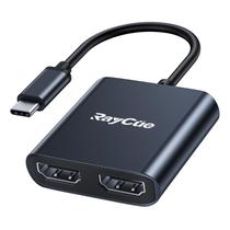 Adaptador USB C para HDMI duplo RayCue 4K @60hz para MacBook/HP/Dell