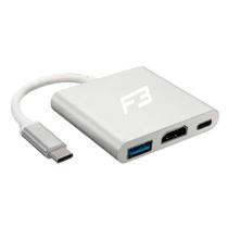 Adaptador USB-C para HDMI, USB C, USB A, F3, Alumínio - JC-TYC-HM31