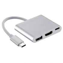 Adaptador USB-C para HDMI/USB-C/USB A, MD9, Alumínio - 7750