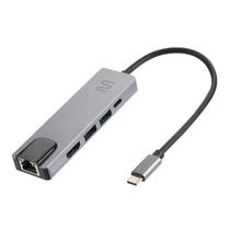 Adaptador USB-C para RJ45 - HUB Dock USB 5 em 1 - HDMI 4K - Power Delivery - Multilaser AC447 Adaptador USB-C para RJ45 - HUB Dock USB 5 em 1 - HDMI 4K - Power Delivery - Multilaser AC447