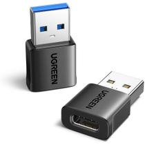 Adaptador USB C para USB A OTG de 10Gbps 3A 18W Pacote com 2 unidades Ugreen US701 Adaptador USB C para USB A OTG de 10Gbps 3A 18W Pacote com 2 unidades Ugreen US701