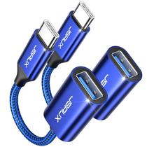 Adaptador USB C para USB Cabo JSAUX USB 3.0 OTG pacote com 2 azul Adaptador USB C para USB Cabo JSAUX USB 3.0 OTG pacote com 2 azul
