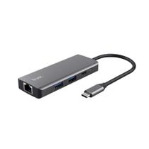 Adaptador USB-C Trust Dalyx MULT, USB 3.0, 6 Portas, 100W, 5 Gbps, Prata Adaptador USB-C Trust Dalyx MULT, USB 3.0, 6 Portas, 100W, 5 Gbps, Prata