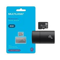 Adaptador USB + Cartão de Memória MicroSD 8GB Classe 4 Multilaser MC161 Adaptador USB + Cartão de Memória MicroSD 8GB Classe 4 Multilaser MC161