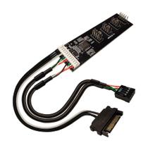 Adaptador usb de 9 pinos interno placa-mãe - 4 portas + sata