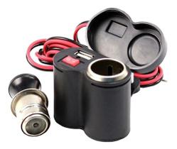 Adaptador Usb E Tomada Carregadora 12v Para Motos