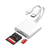 Adaptador USB Lightning Para Leitor De Cartão TF SD 2 Em 1 OTG Para Apple iPhone 14 13 12 pro Max