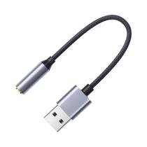 Adaptador USB para Áudio 3,5mm Nierbo - USB-A para TRRS - Placa de Som Estéreo