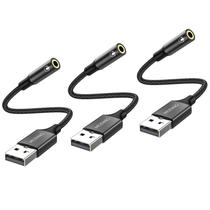 Adaptador USB para conector de áudio MOSWAG de 20 cm com estéreo auxiliar de 3,5 mm Adaptador USB para conector de áudio MOSWAG de 20 cm com estéreo auxiliar de 3,5 mm