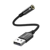 Adaptador USB para conector de áudio MOSWAG de 20 cm com estéreo auxiliar de 3,5 mm