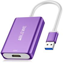 Adaptador USB para HDMI ABLEWE 2023 Atualizado em alumínio roxo Adaptador USB para HDMI ABLEWE 2023 Atualizado em alumínio roxo