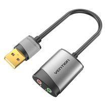 Adaptador Usb Para P2 Fone Microfone Vention Placa Som 15cm Adaptador Usb Para P2 Fone Microfone Vention Placa Som 15cm