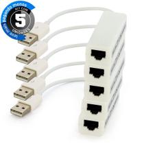 Adaptador USB para RJ45 Cirilo Cabos - Kit com 5 Adaptadores