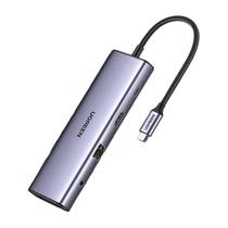 Adaptador usb tipo c 10 em 1 hdmi vga rj45 gigabit 3 usb-a leitor sd/tf p2 usb-c 100w cm498 ugreen - 15601