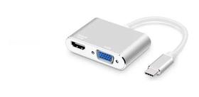 Adaptador Usb Tipo-c 2x1 Hdmi 4k E Vga Notebook e Smartphone