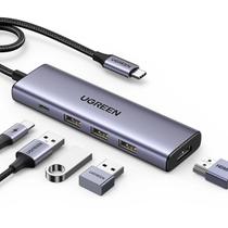 Adaptador usb tipo c 5 em 1 hdmi 3 usb 3.0 usb-c 100w cm511 ugreen - 15597