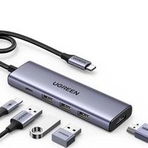 Adaptador usb tipo c 5 em 1 hdmi 4k 3 usb 3.0 usb-c pd 100w - 15596