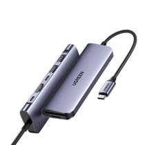 Adaptador usb tipo c 7 em 1 hdmi 4k usb-c 2 usb-a 3.0 leitor sd/micro sd usb-c pd 100w ugreen cm195 - 15214 Adaptador usb tipo c 7 em 1 hdmi 4k usb-c 2 usb-a 3.0 leitor sd/micro sd usb-c pd 100w ugreen cm195 - 15214