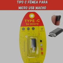 Adaptador USB Tipo C Fêmea para Micro USB Macho V8 para Celular Android